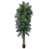10' Triple Stalk Golden Cane Artificial Palm Tree