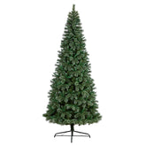 10' Wisconsin Slim Snow Tip Pine Artificial Christmas Tree with 1652 Bendable Branches