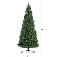 10' Wisconsin Slim Snow Tip Pine Artificial Christmas Tree with 1652 Bendable Branches