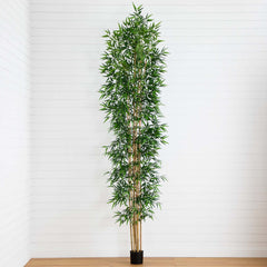 12' Artificial Bamboo Tree with Real Bamboo Trunks
