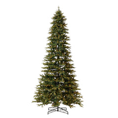 12' Belgium Fir “Natural Look” Artificial Christmas Tree with 1500 Clear LED Lights and 4962 Bendable Branches