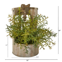 12” Rosemary Artificial Plant in Faucet Planter