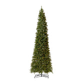 13' Artificial Slim Green Mountain Pine Christmas Tree with 1360 Warm White LED Lights and 3924 Bendable Branches