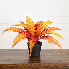 13” Autumn Artificial Fall Boston Fern Plant
