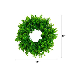 14” Artificial Eucalyptus Wreath - Set of 2