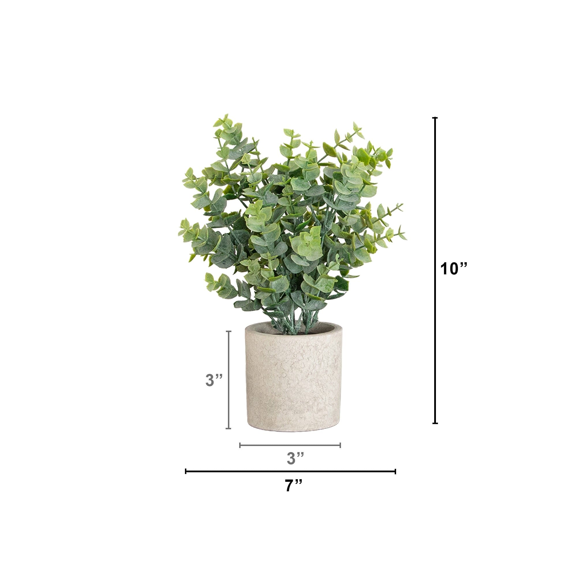 10" Artificial Baby Blue Eucalyptus in Decorative Planter - Set of 3