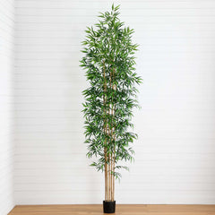 10' Artificial Bamboo Tree with Real Bamboo Trunks