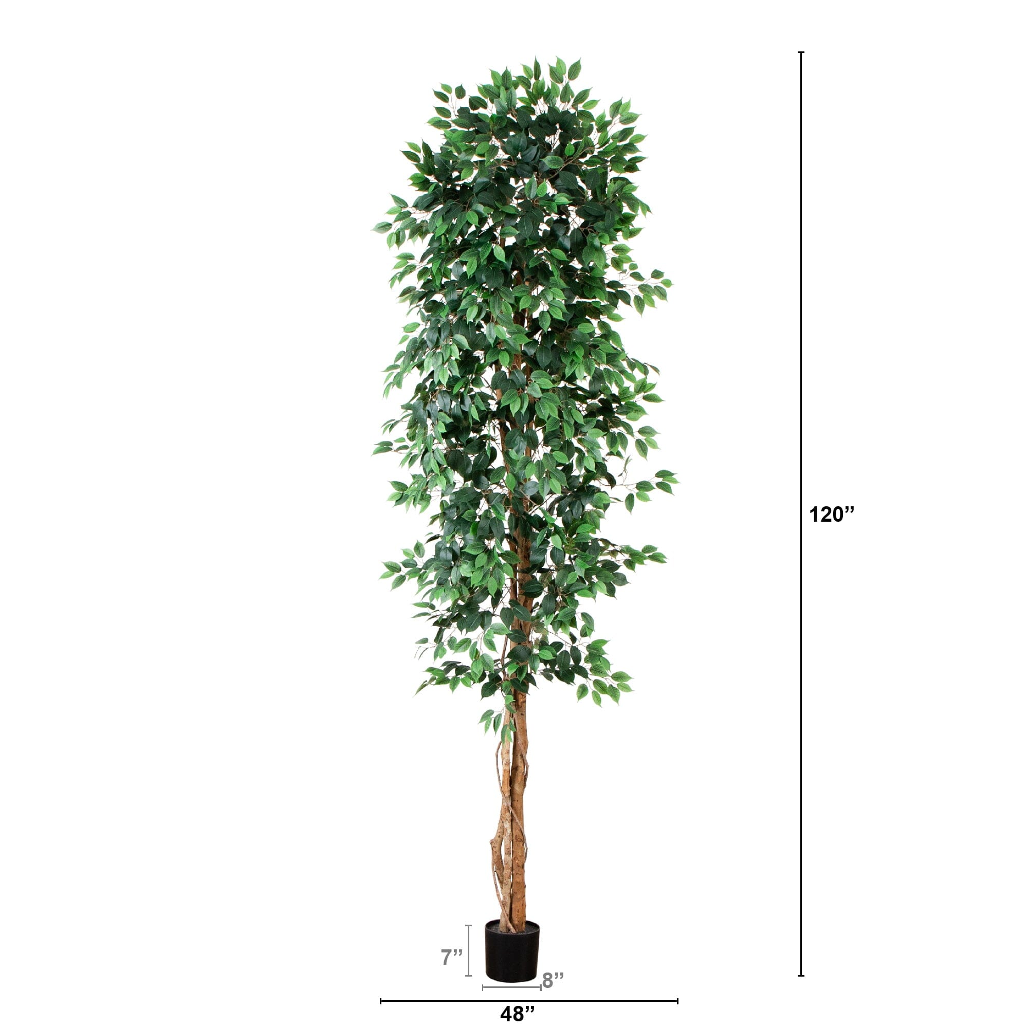 10' Artificial Ficus Tree with Natural Trunk