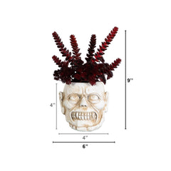 10” Artificial Halloween Succulent Plant in Zombie Halloween Planter