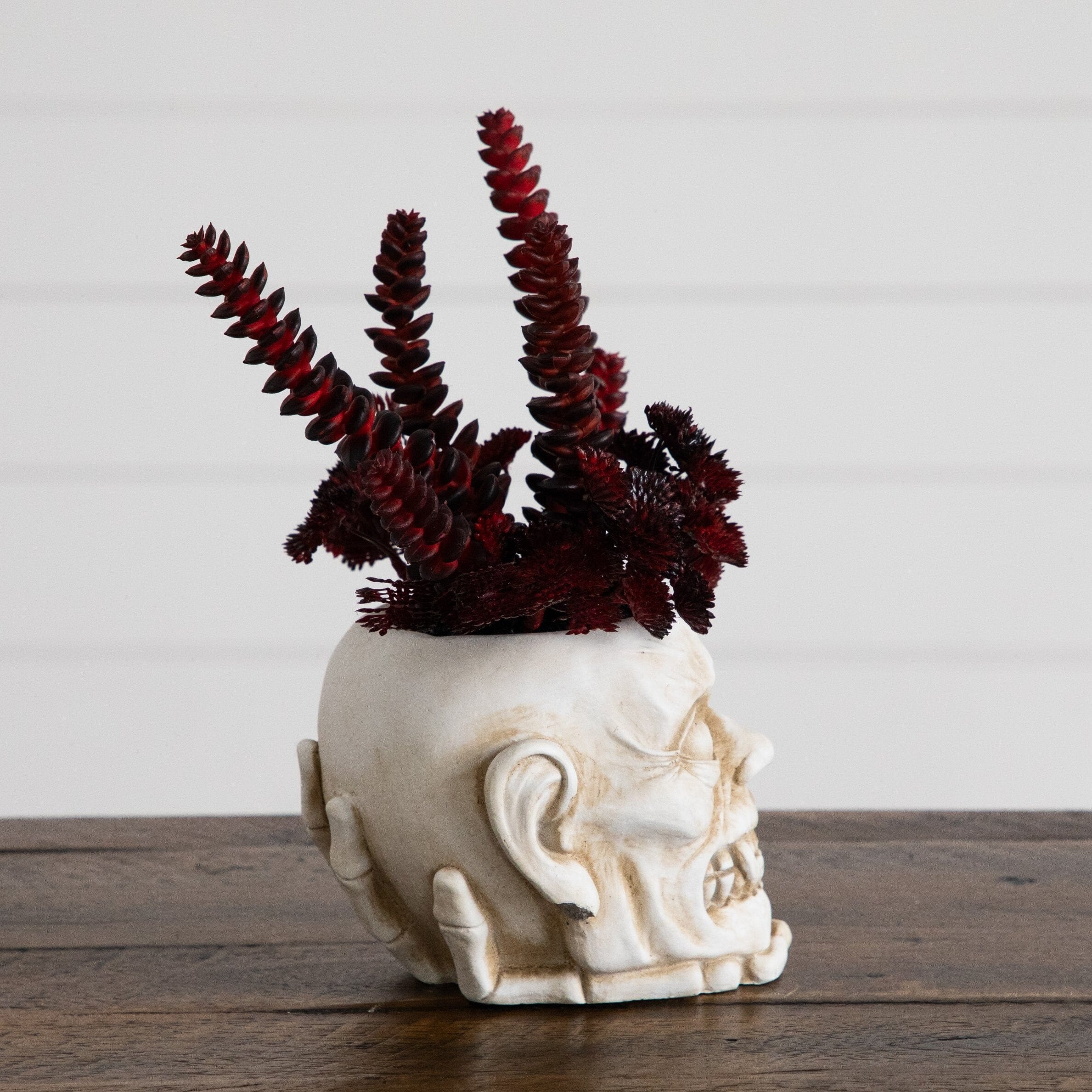 10” Artificial Halloween Succulent Plant in Zombie Halloween Planter
