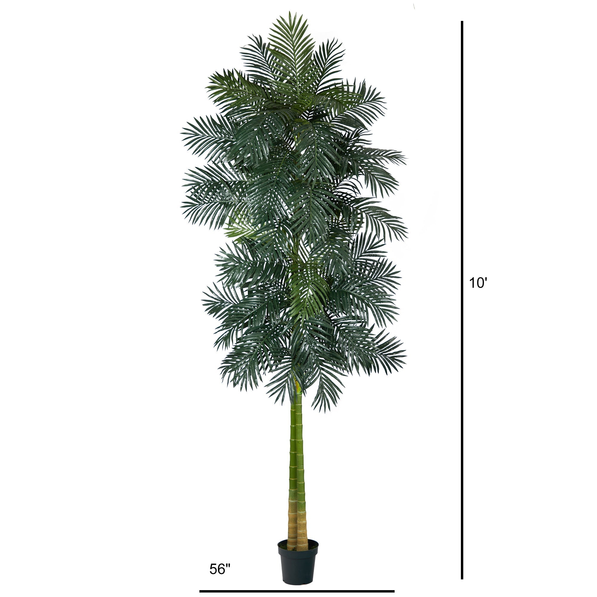 10' Double Stalk Golden Cane Artificial Palm Tree
