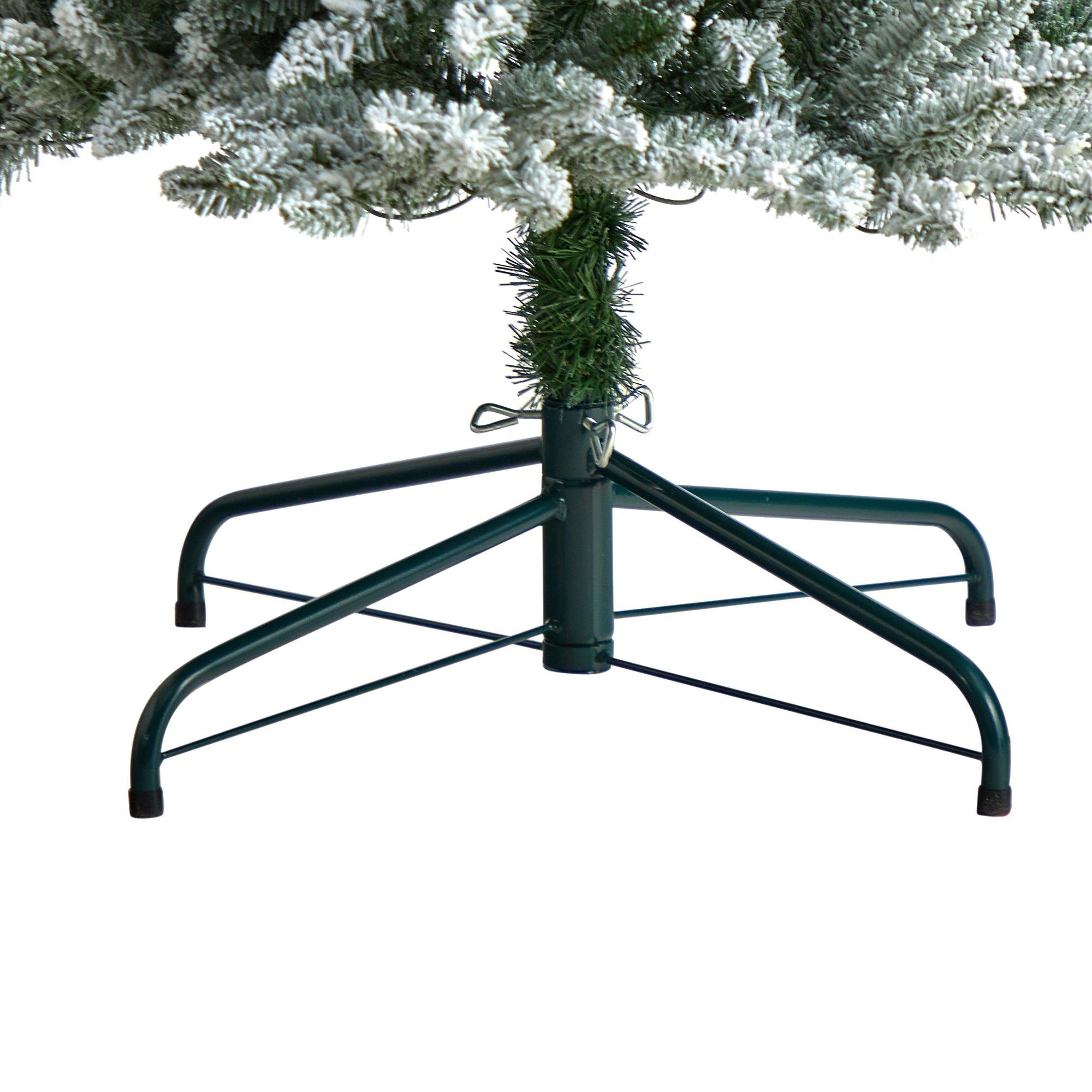 10' Flocked Pencil Artificial Christmas Tree with 700 Clear Lights and 1145 Bendable Branches