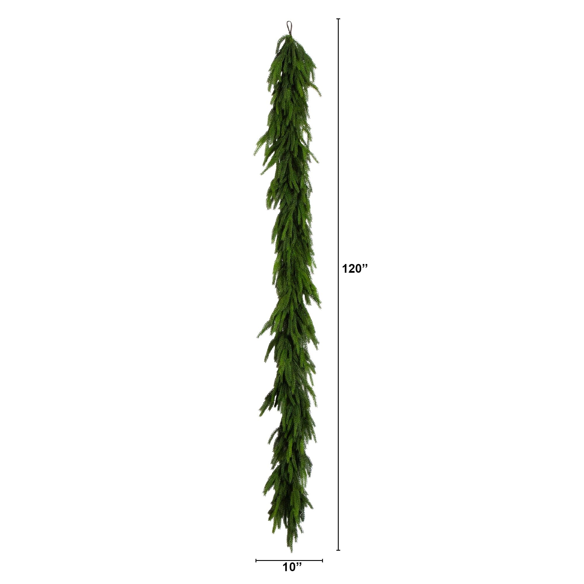 10' Artificial Real Touch Norfolk Island Pine Garland with Natural Look