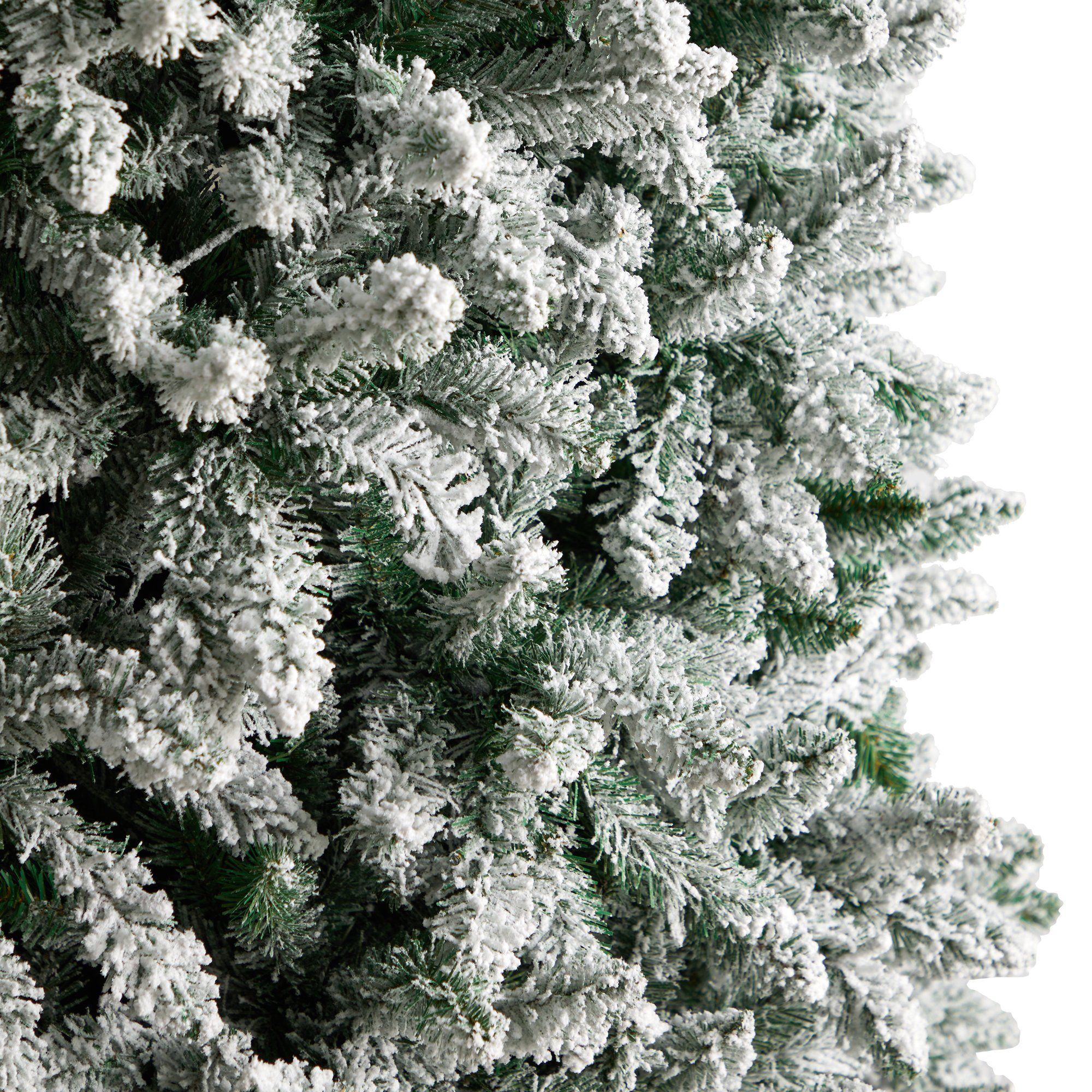 10' Slim Flocked Montreal Fir Artificial Christmas Tree