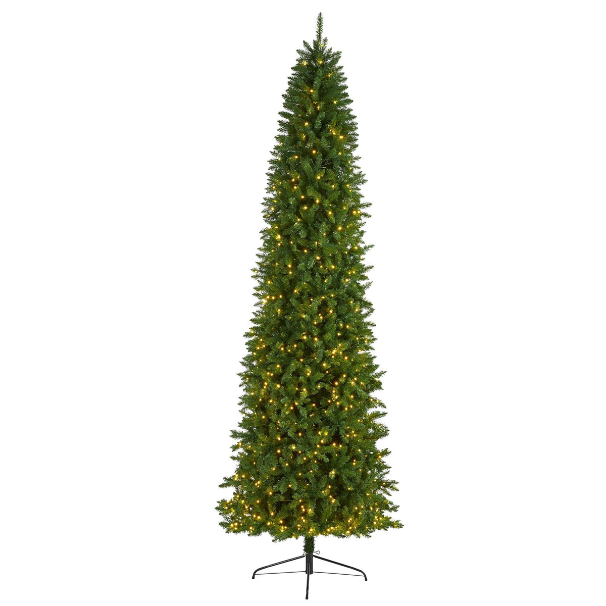 10' Slim Green Mountain Pine Artificial Christmas Tree with 800 Clear LED Lights