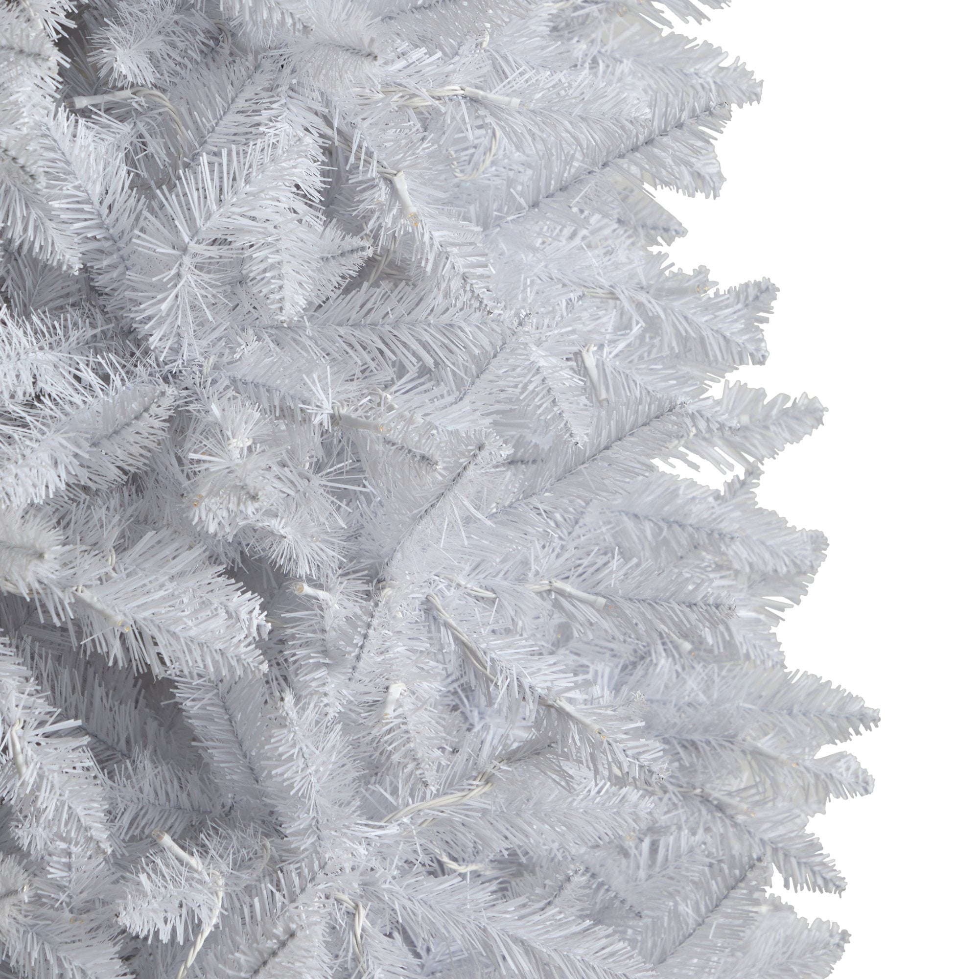 10' Slim White Artificial Christmas Tree with 800 Warm White LED Lights and 2420 Bendable Branches