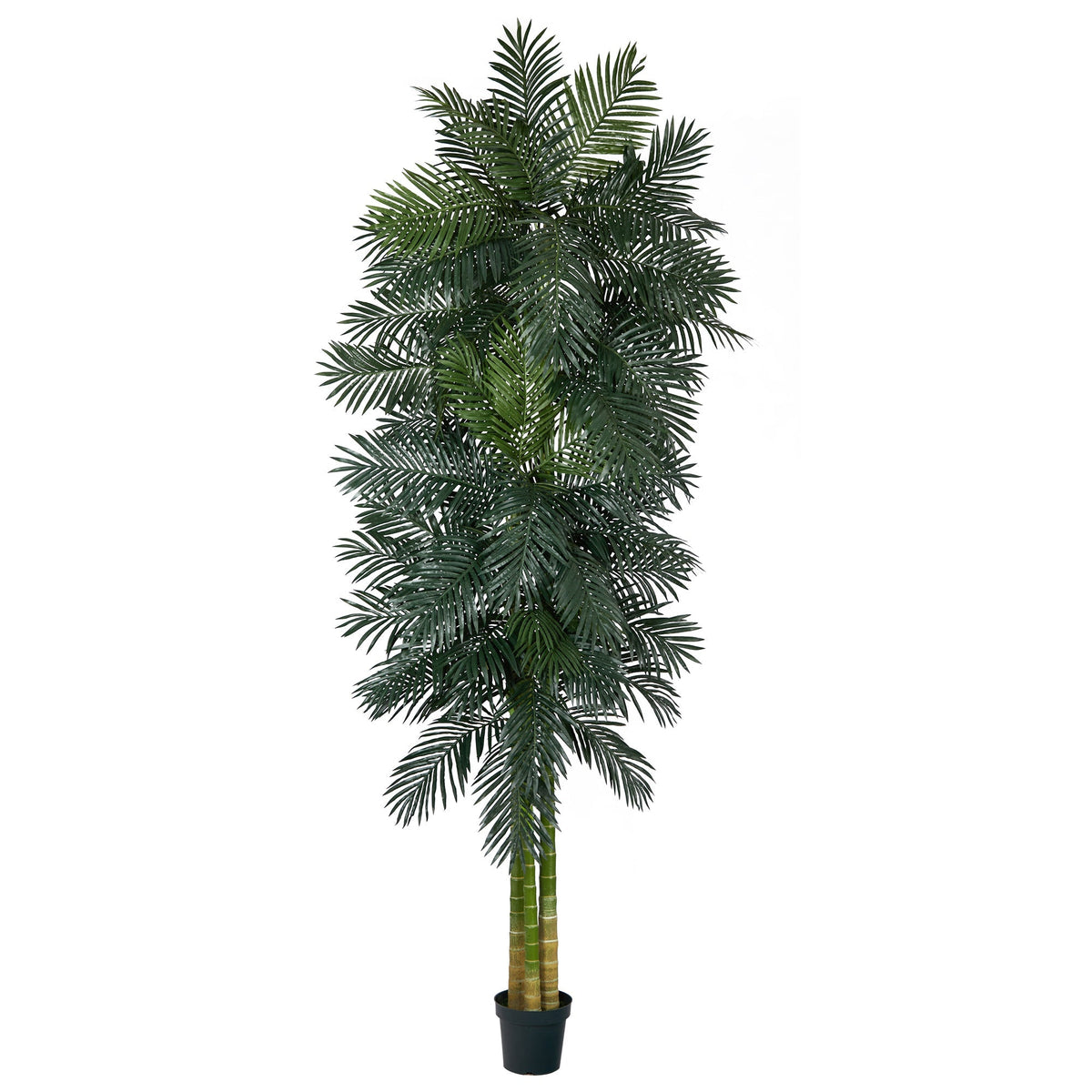 10' Triple Stalk Golden Cane Artificial Palm Tree