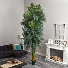 10' Triple Stalk Golden Cane Artificial Palm Tree