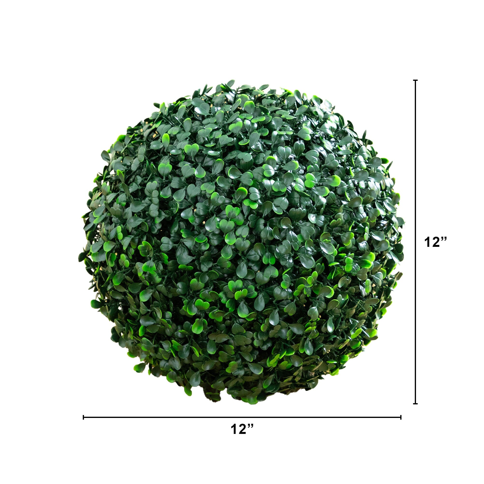 12" UV Resistant Artificial Boxwood Ball (Indoor/Outdoor) - Set of 2