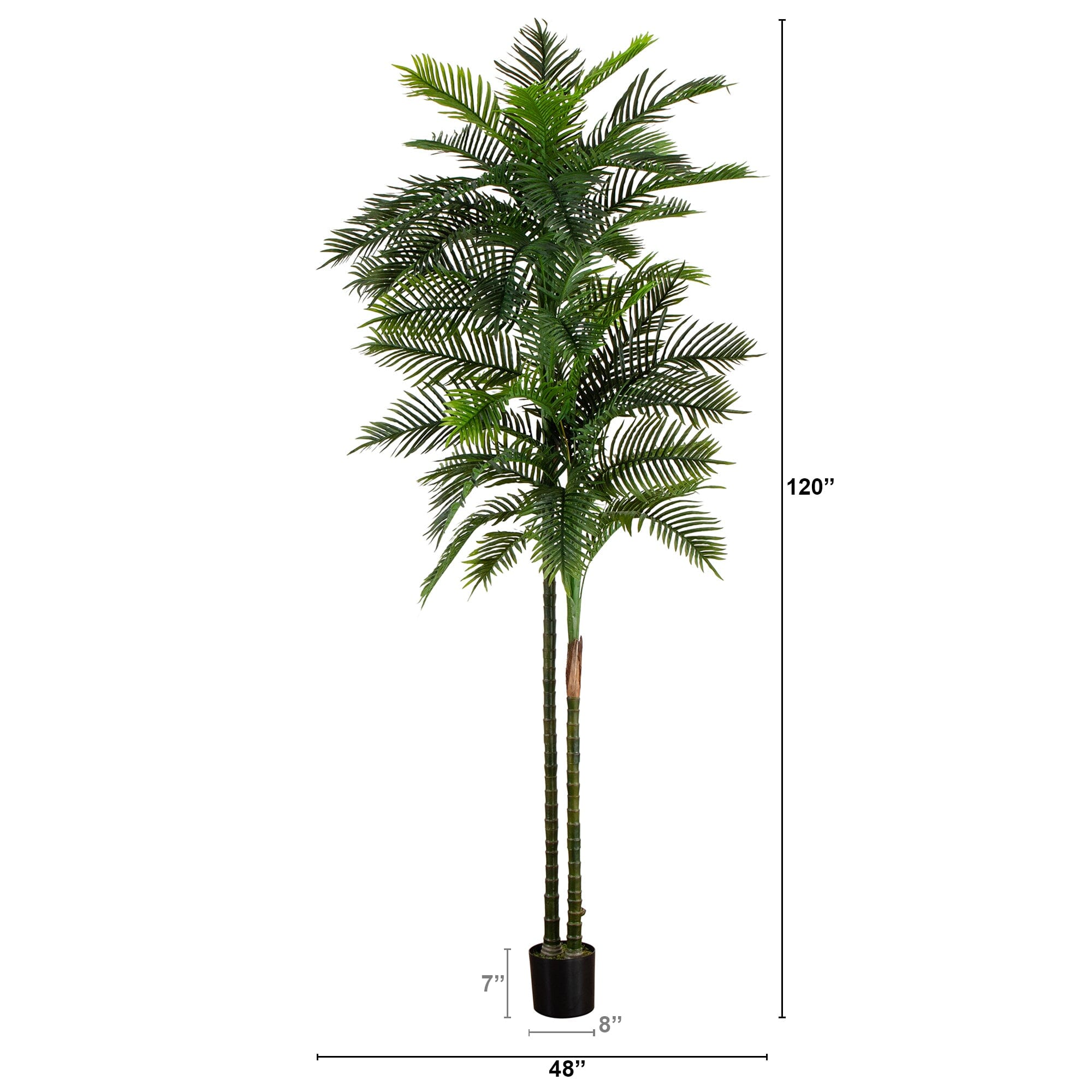 10' UV Resistant Artificial Double Robellini Palm Tree (Indoor/Outdoor)