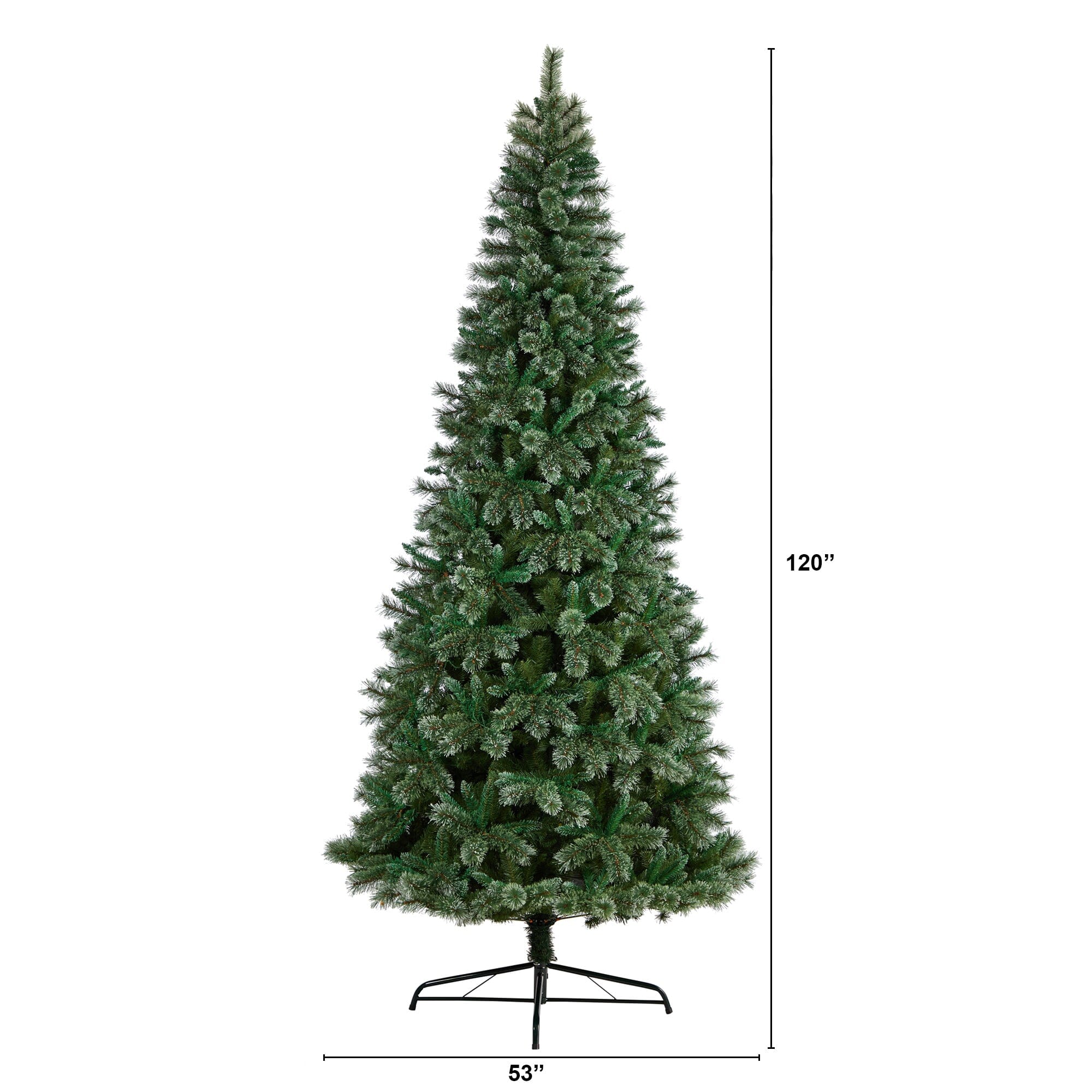 10' Wisconsin Slim Snow Tip Pine Artificial Christmas Tree with 1652 Bendable Branches