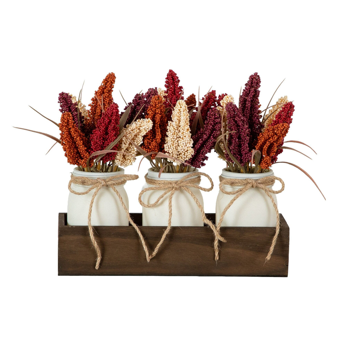 10.5” Autumn Artificial Sorghum Rustic Fall Centerpiece