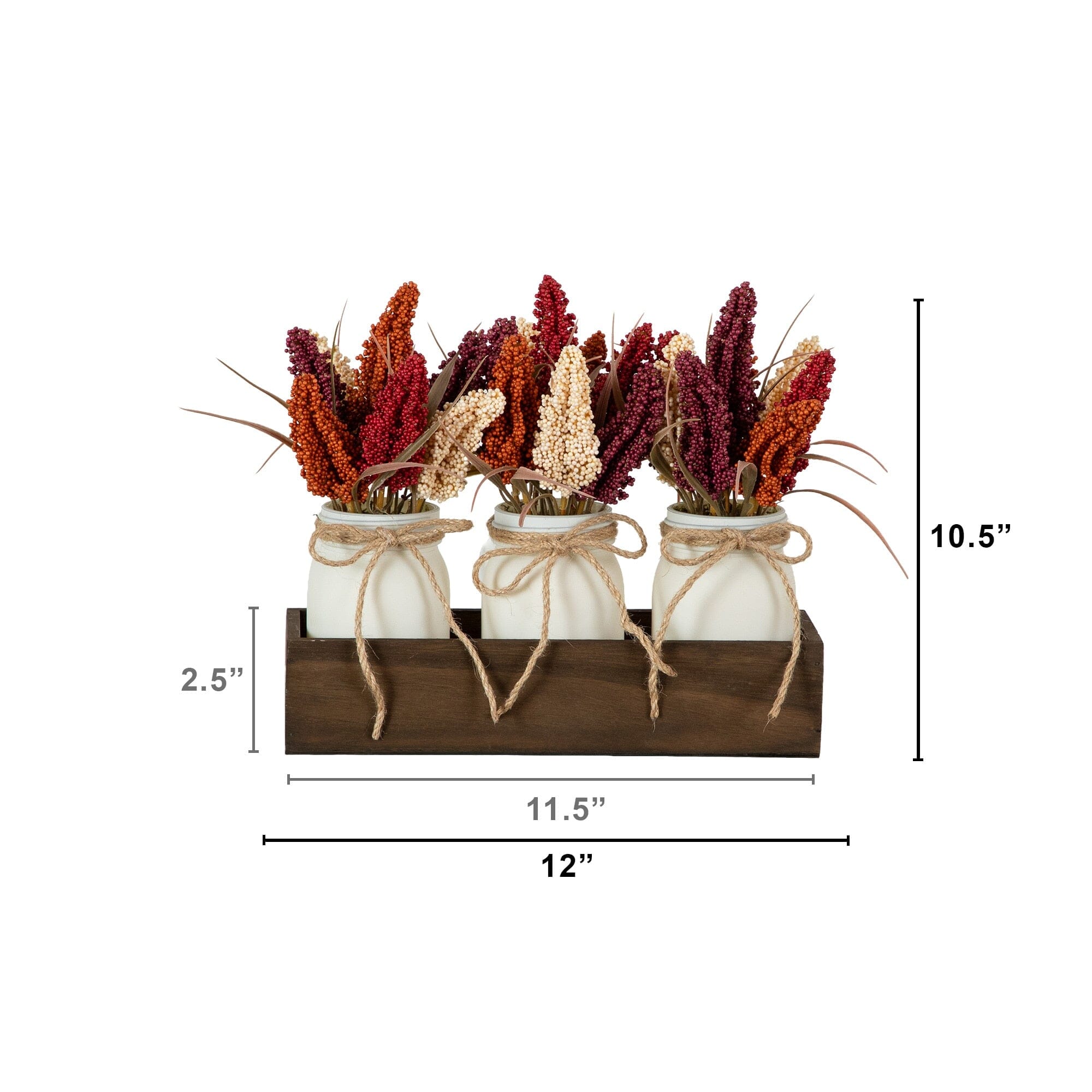 10.5” Autumn Artificial Sorghum Rustic Fall Centerpiece