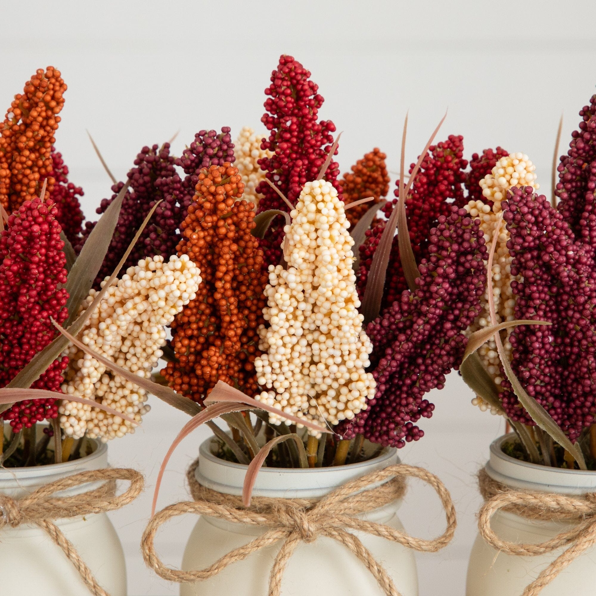 10.5” Autumn Artificial Sorghum Rustic Fall Centerpiece