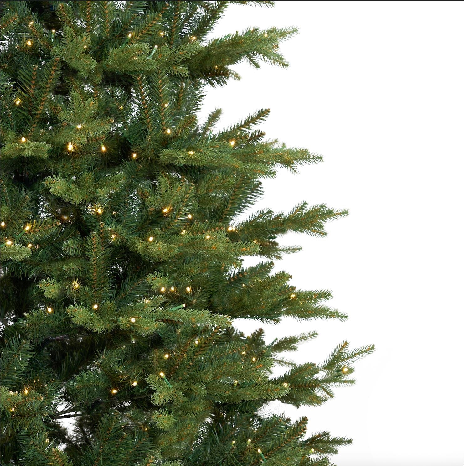 11' Belgium Fir “Natural Look” Artificial Christmas Tree with 1250 Clear LED Lights and 4222 Bendable Branches