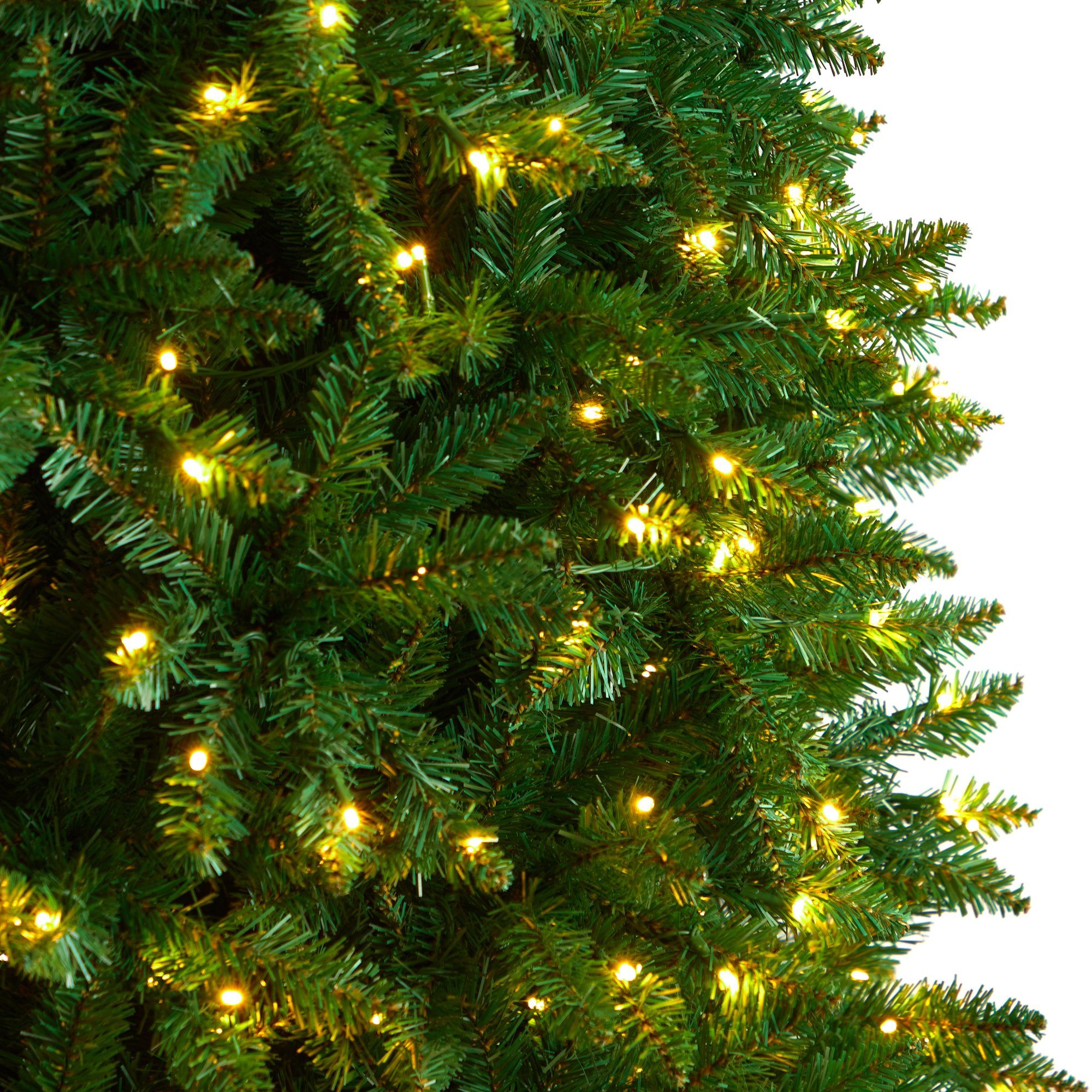 11' Slim Green Mountain Pine Christmas Tree with 950 Clear LED Lights and 2836 Bendable Branches