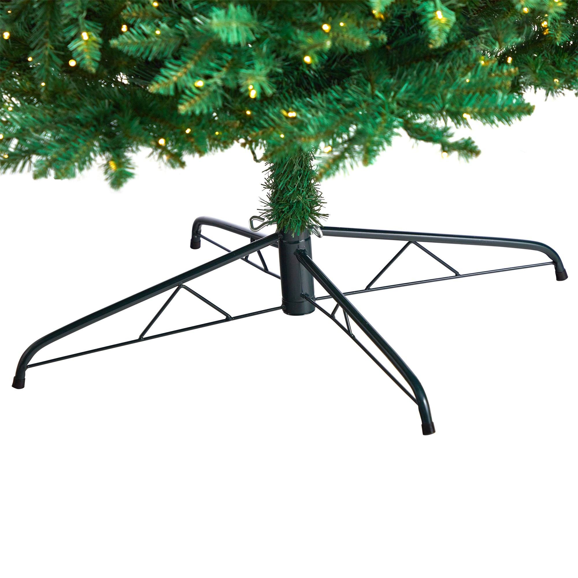11' Slim Green Mountain Pine Christmas Tree with 950 Clear LED Lights and 2836 Bendable Branches