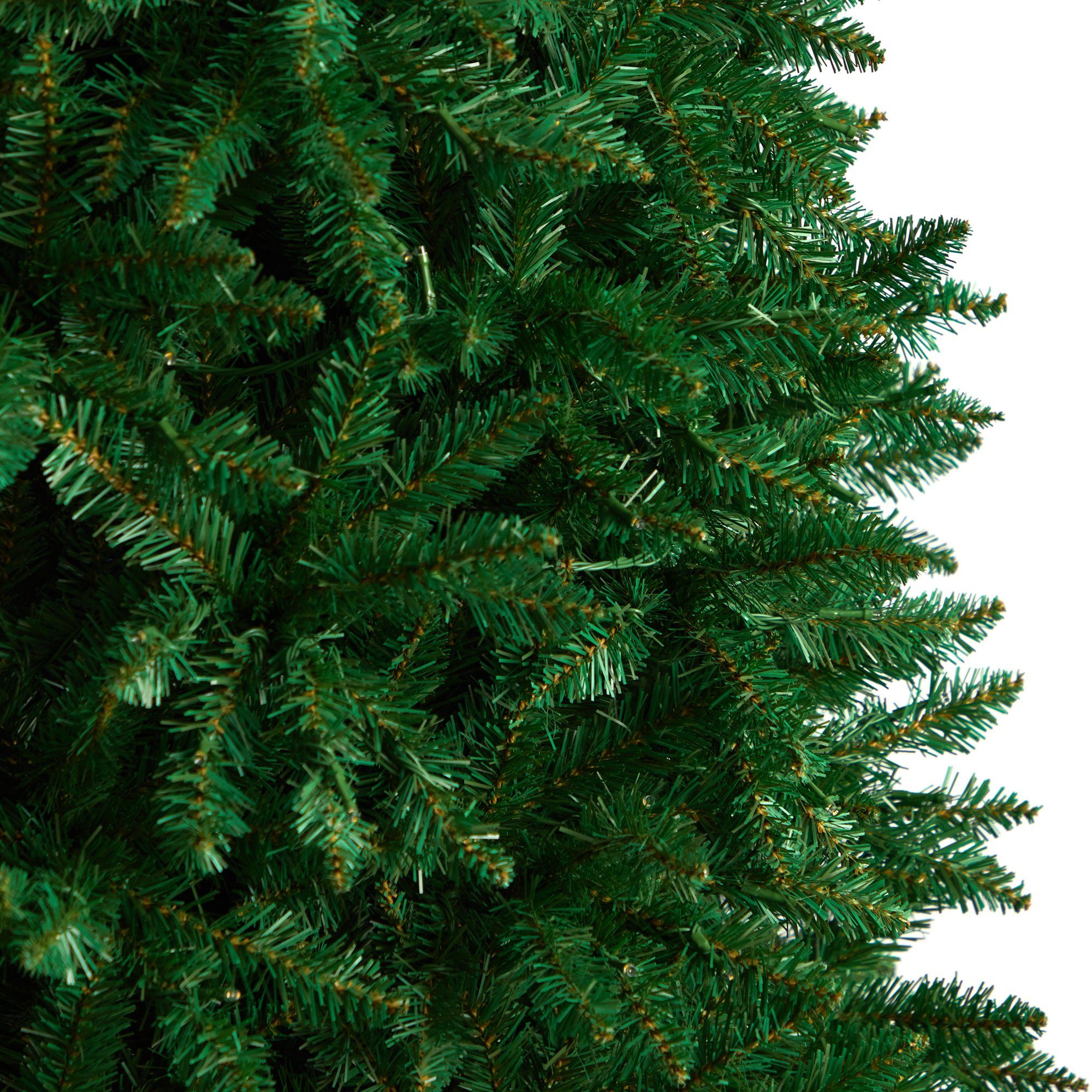 11' Slim Green Mountain Pine Christmas Tree with 950 Clear LED Lights and 2836 Bendable Branches