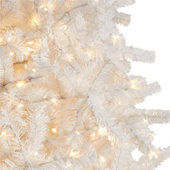 11' White Artificial Christmas Tree with 2720 Bendable Branches and 1000 LED Lights