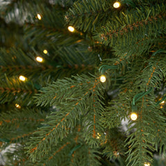 12' Belgium Fir “Natural Look” Artificial Christmas Tree with 1500 Clear LED Lights and 4962 Bendable Branches