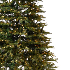 12' Belgium Fir “Natural Look” Artificial Christmas Tree with 1500 Clear LED Lights and 4962 Bendable Branches