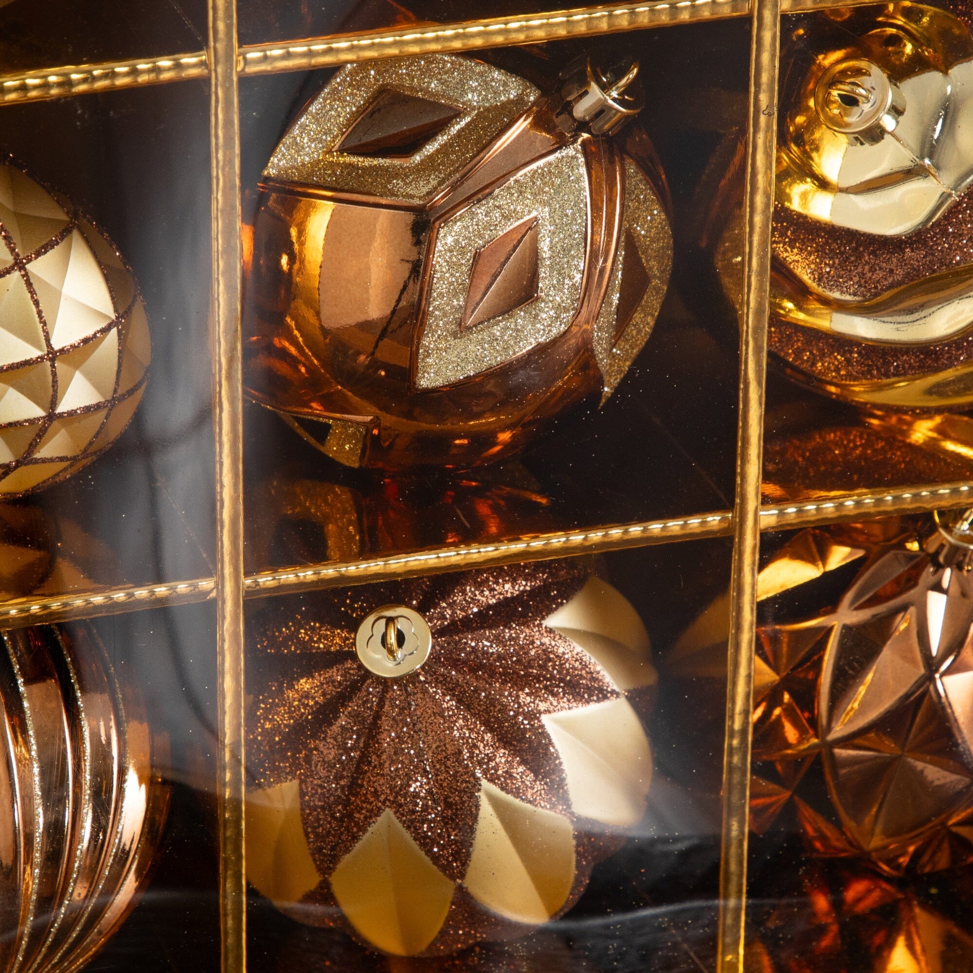 12-pc Gold and Bronze Ball Shatterproof Christmas Ornaments