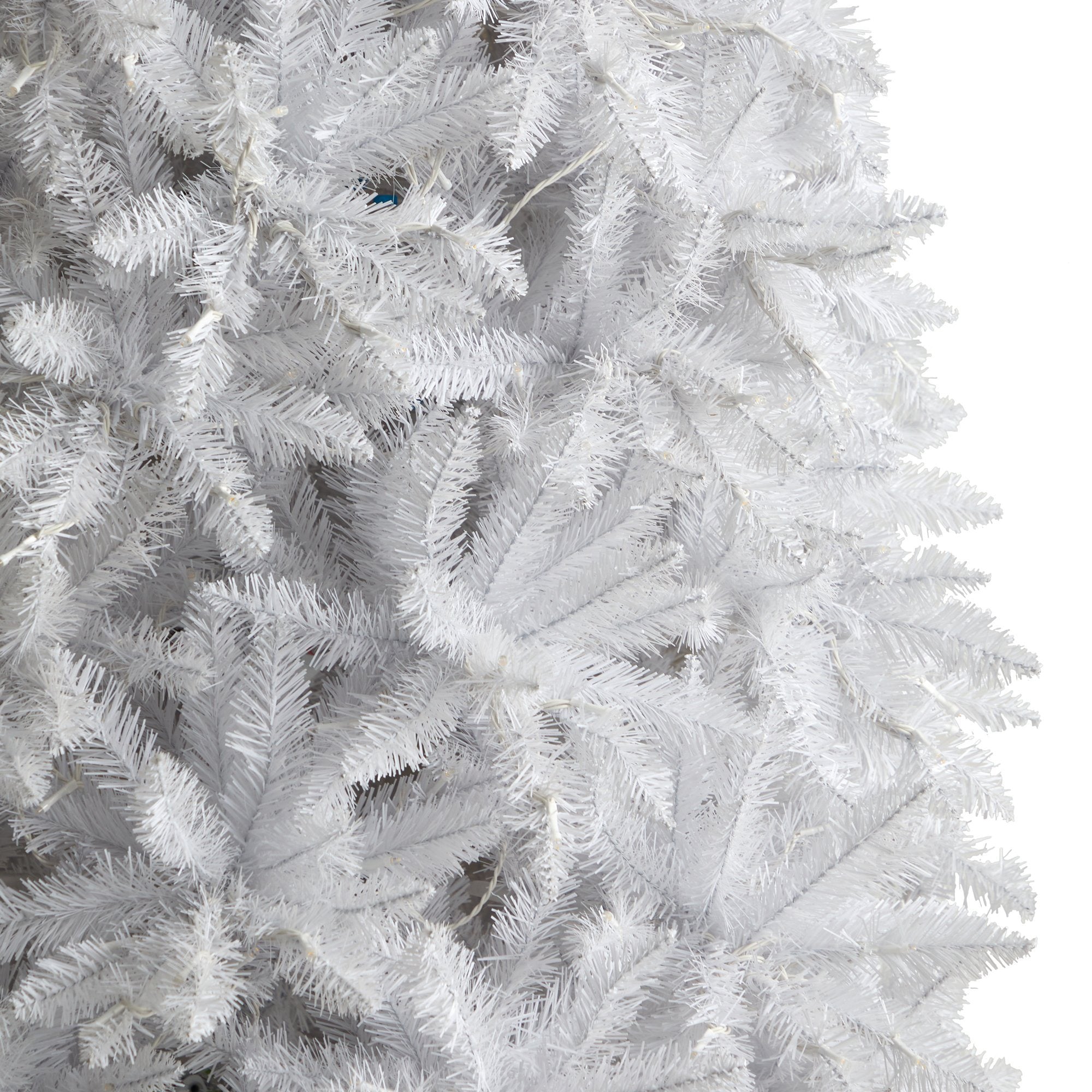 12' Slim White Artificial Christmas Tree with 1100 Warm White LED Lights and 3235 Bendable Branches