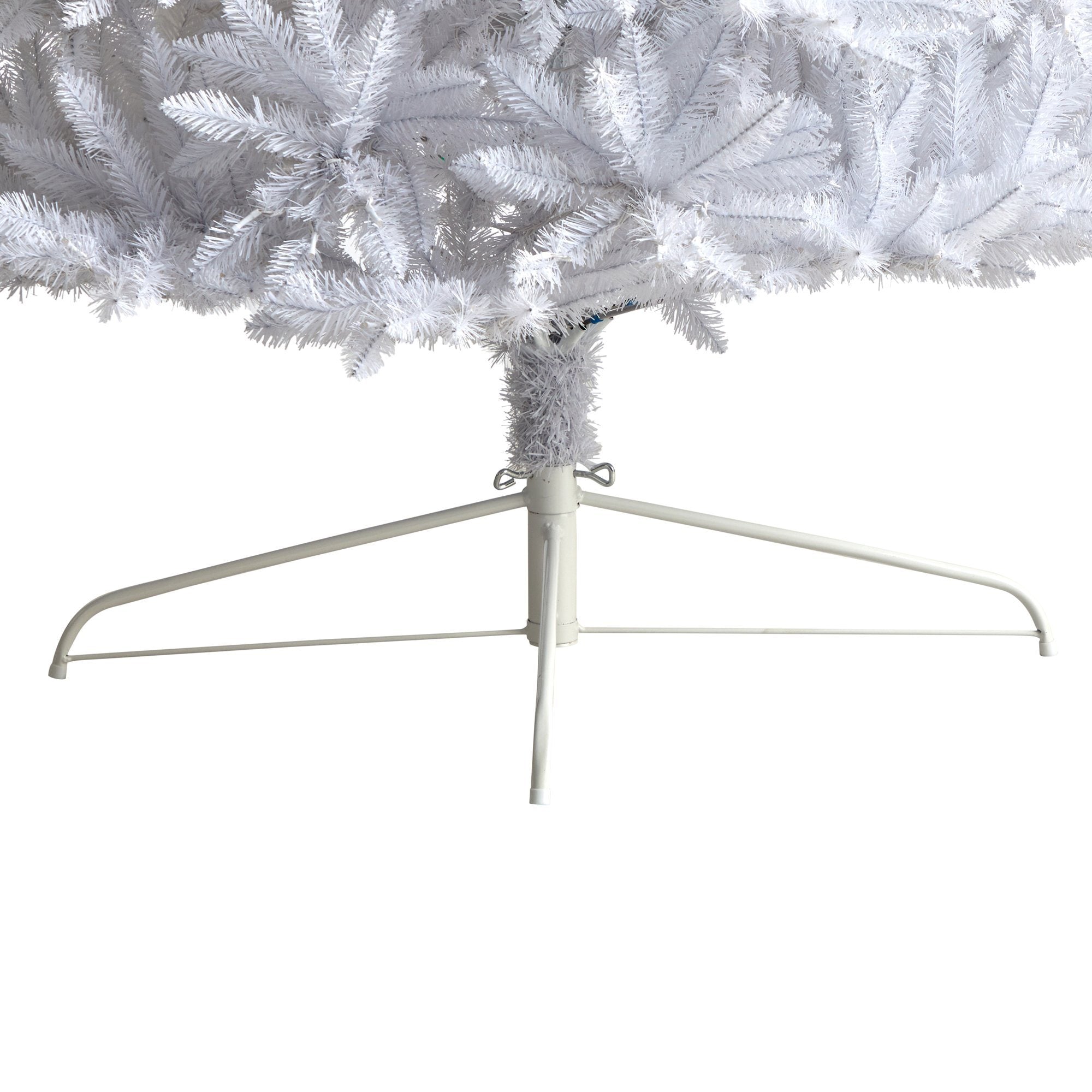 12' Slim White Artificial Christmas Tree with 1100 Warm White LED Lights and 3235 Bendable Branches