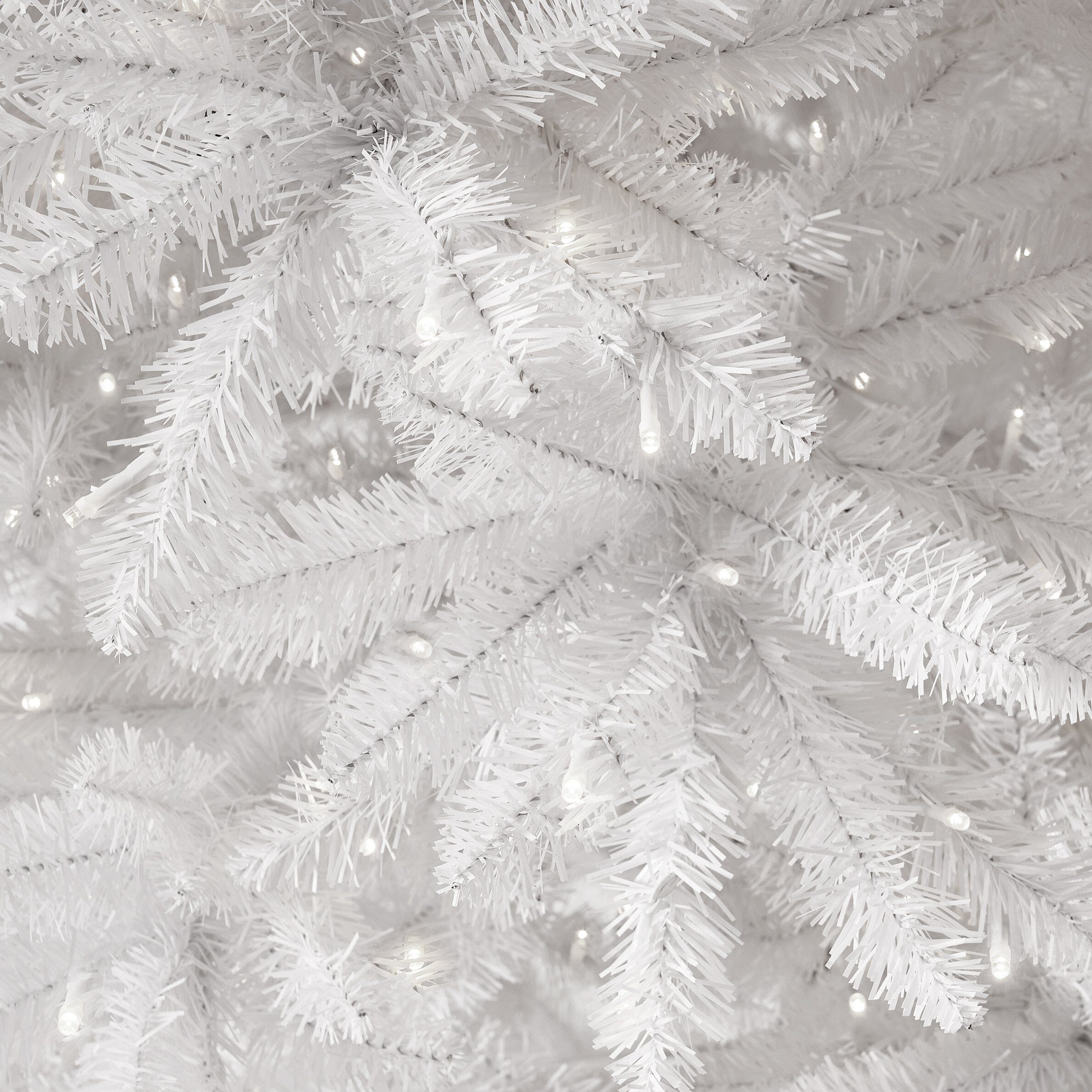 13' Slim White Artificial Christmas Tree with 1350 Warm White LED Lights and 3924 Bendable Branches