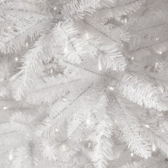 13' Slim White Artificial Christmas Tree with 1350 Warm White LED Lights and 3924 Bendable Branches