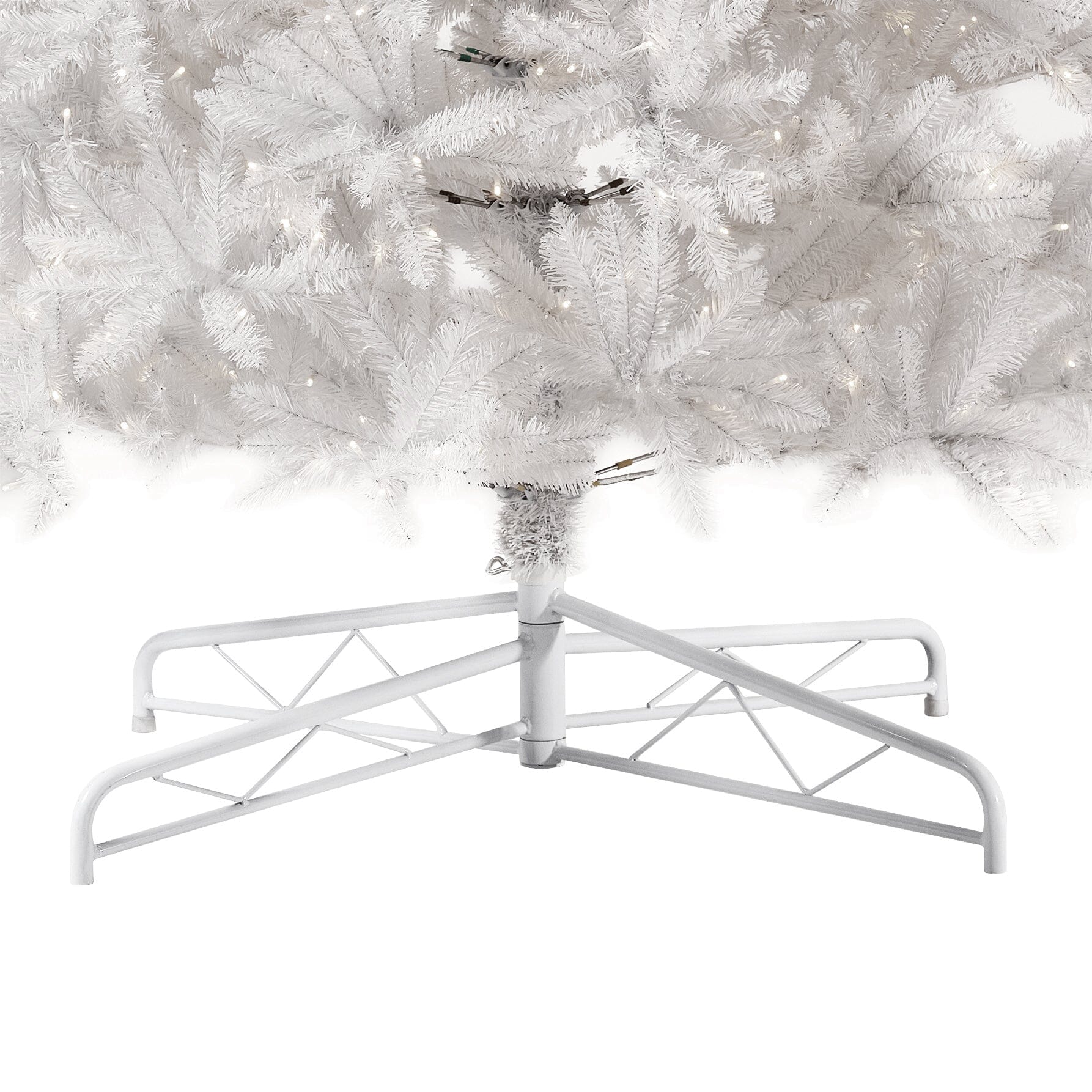 13' Slim White Artificial Christmas Tree with 1350 Warm White LED Lights and 3924 Bendable Branches