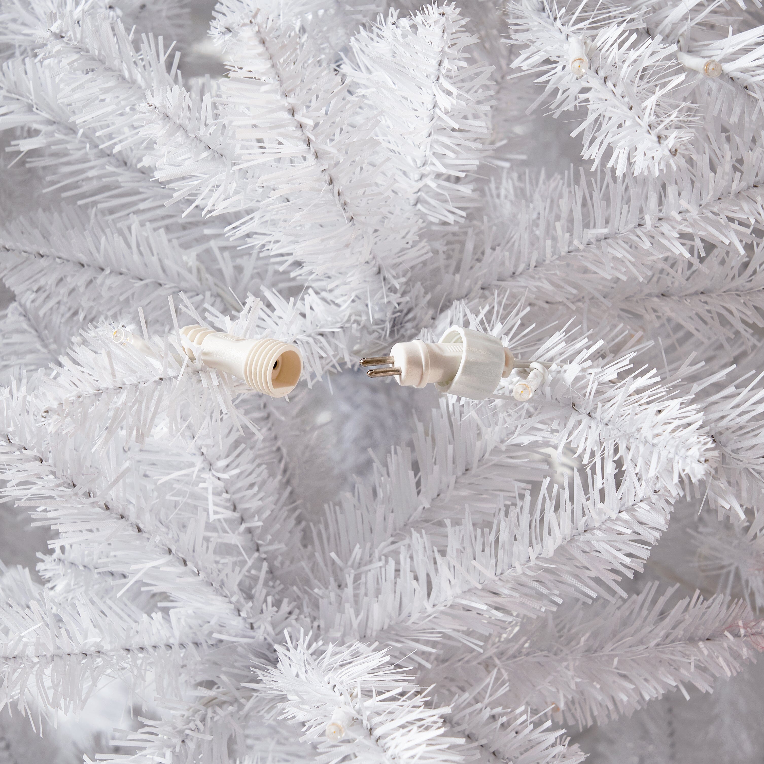13' Slim White Artificial Christmas Tree with 1350 Warm White LED Lights and 3924 Bendable Branches