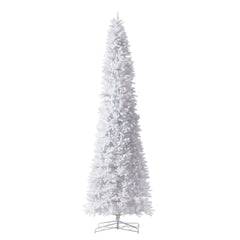 13' Slim White Artificial Christmas Tree with 1350 Warm White LED Lights and 3924 Bendable Branches