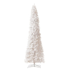 13' Slim White Artificial Christmas Tree with 1350 Warm White LED Lights and 3924 Bendable Branches