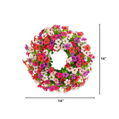 14” Artificial Blooming Daisy Wreath