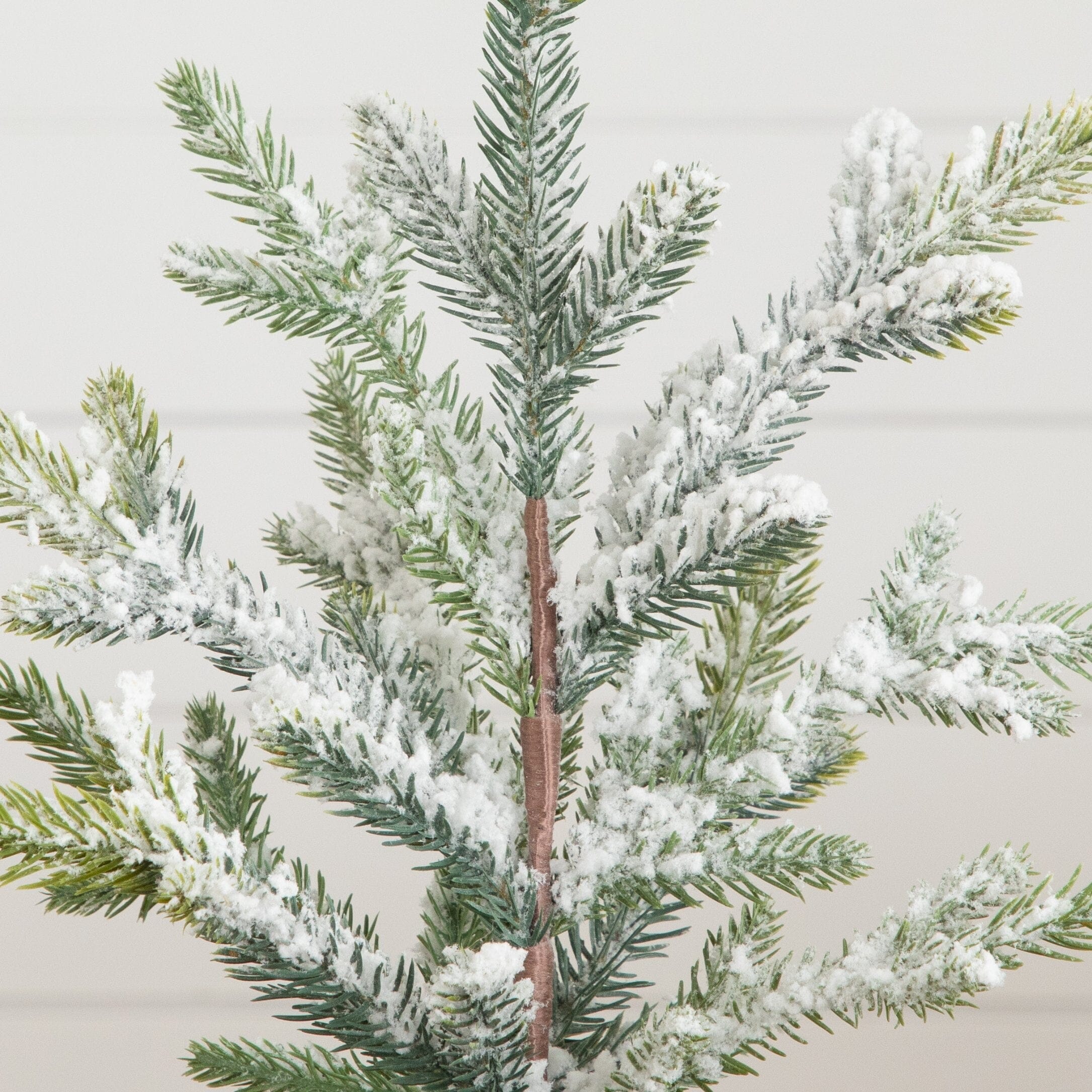 14”  Artificial Flocked Fir Christmas Tree in Woven Basket