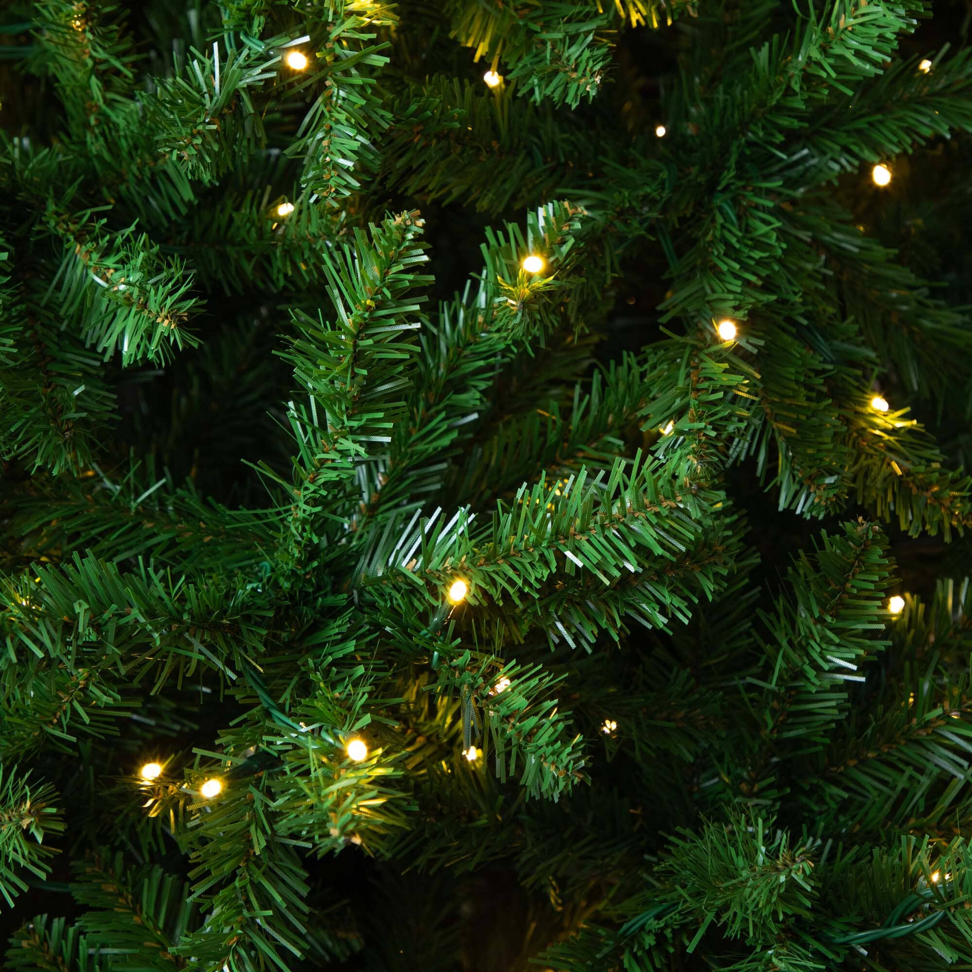 14' Artificial Slim Green Mountain Pine Christmas Tree with 1600 Warm White LED Lights