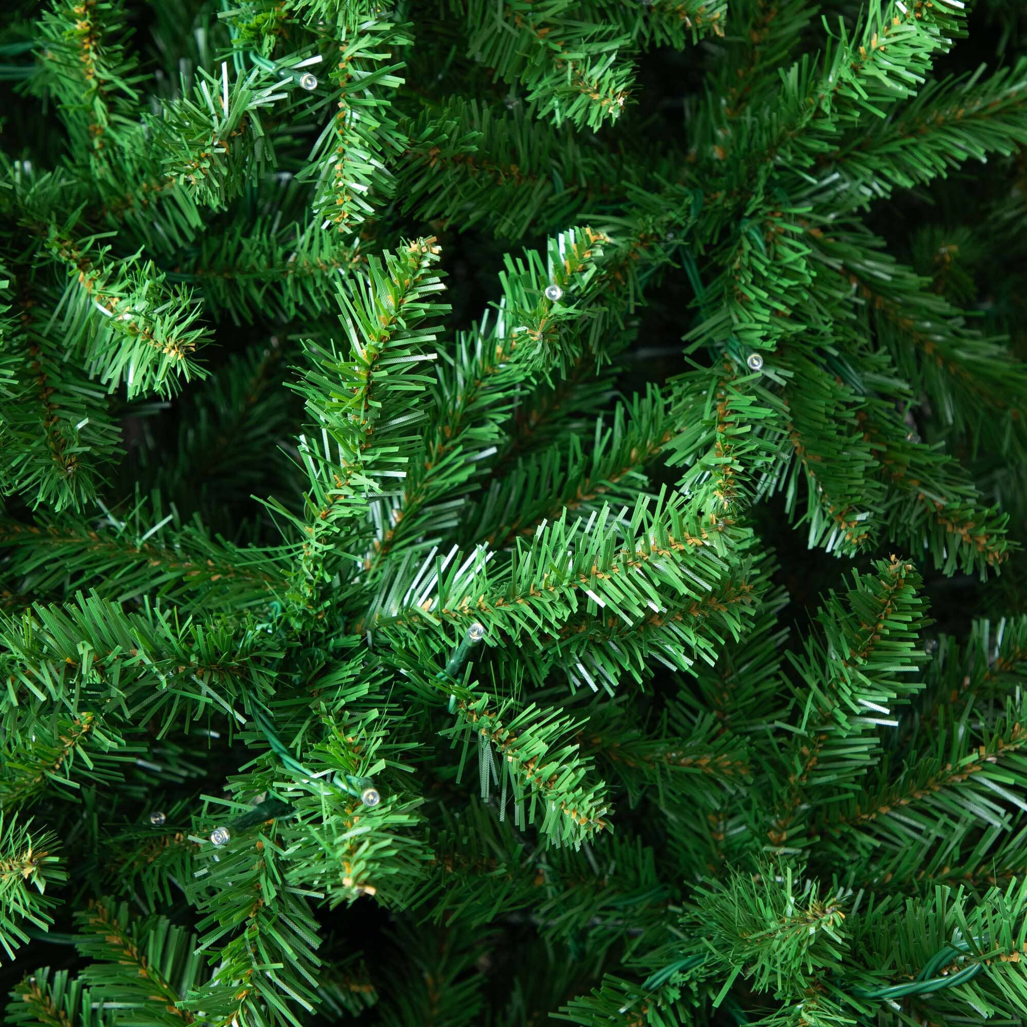 14' Artificial Slim Green Mountain Pine Christmas Tree with 1600 Warm White LED Lights