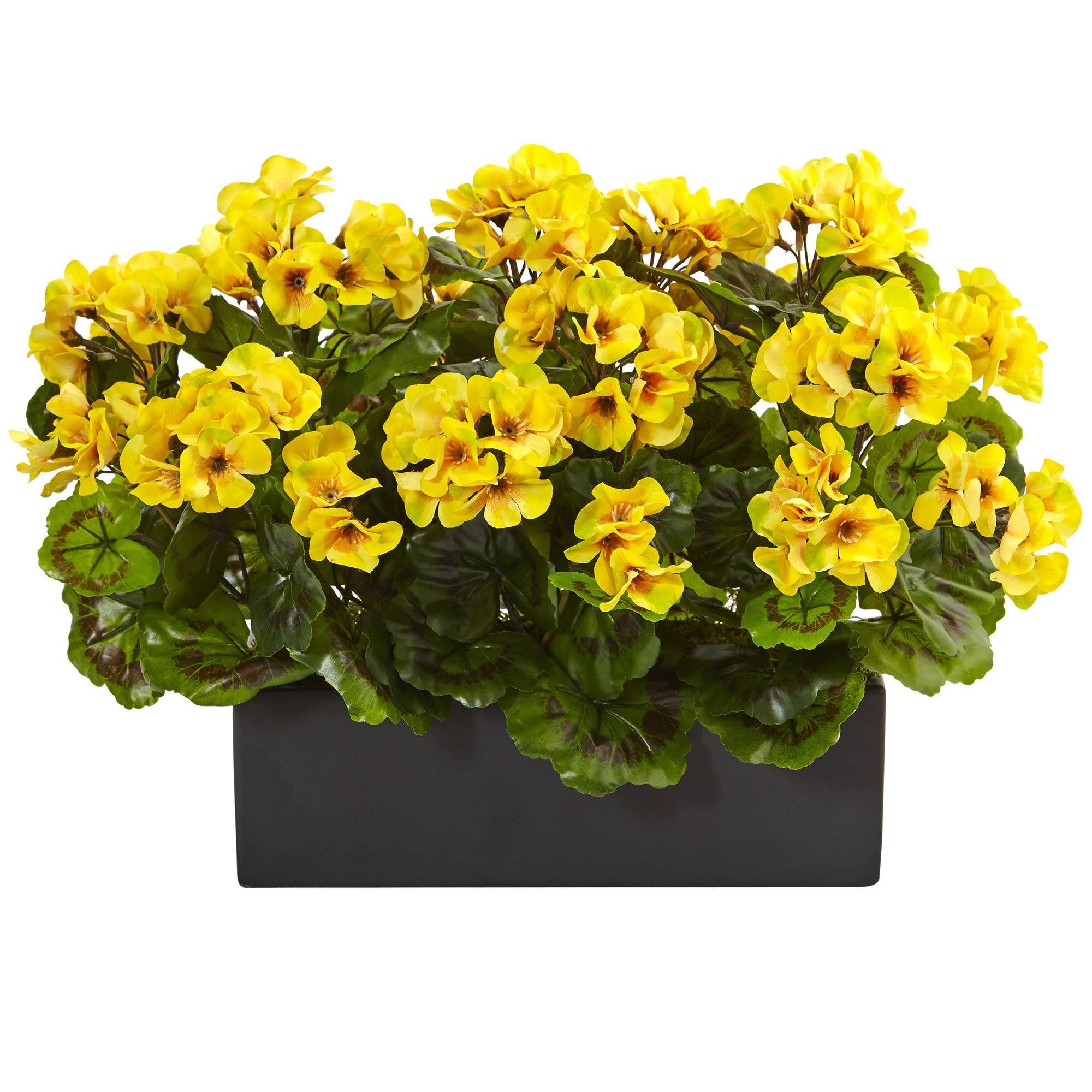 13” Geranium in Rectangular Planter UV Resistant (Indoor/Outdoor)